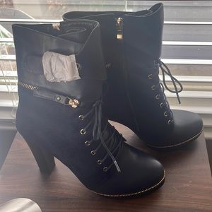 Navy Blue 4 inch ankle boots